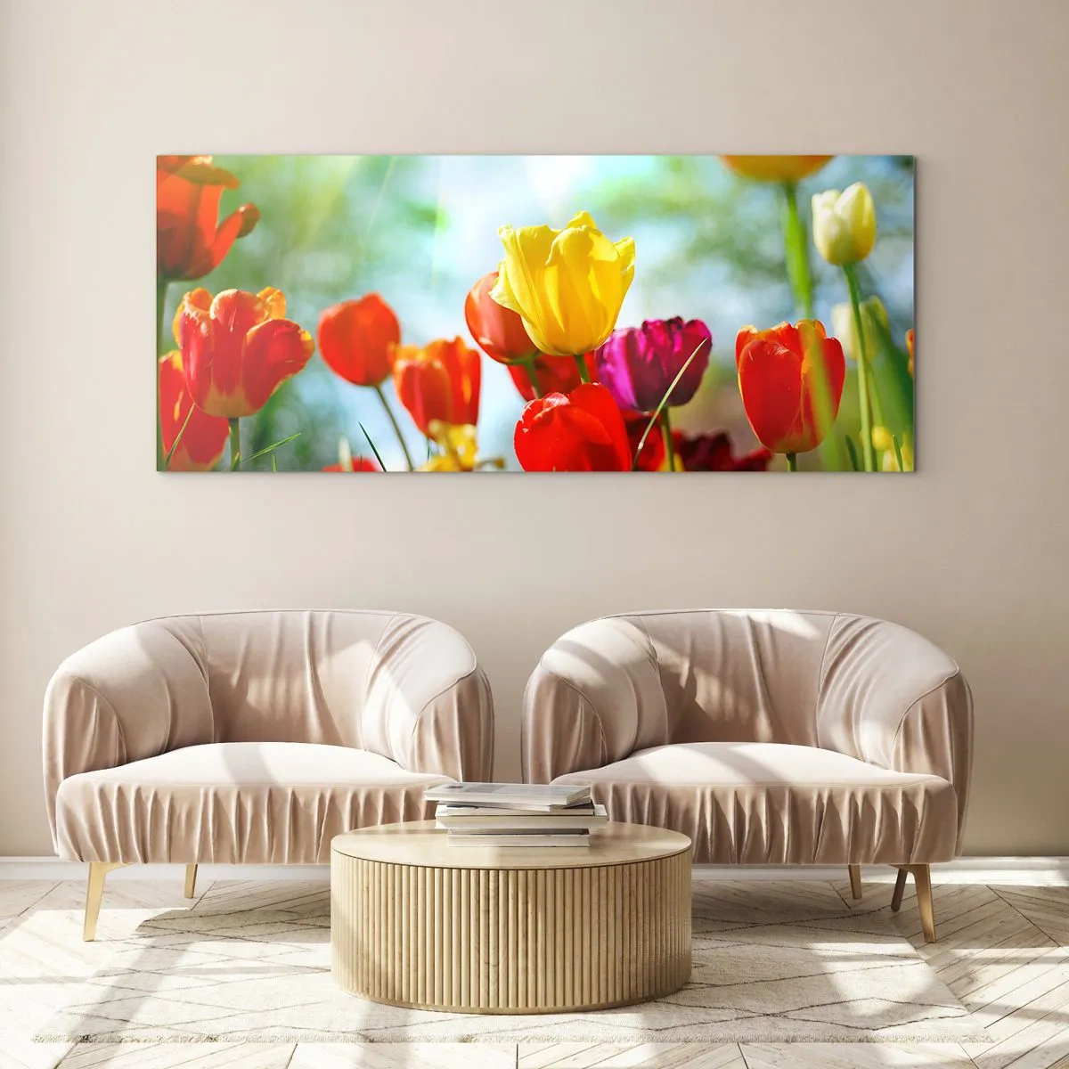 Tablou pe sticlă - Toate culorile soarelui - 100x40 cm