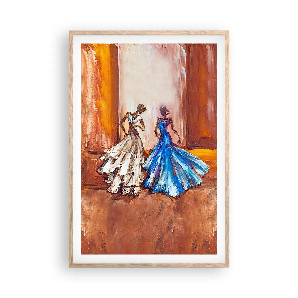 Poster în ramă de stejar deschis - Duetul fermecător - 61x91 cm