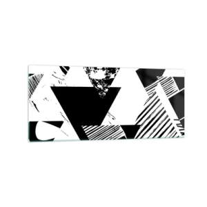 Tablou pe sticlă - Ploaie de triunghiuri - 120x50 cm