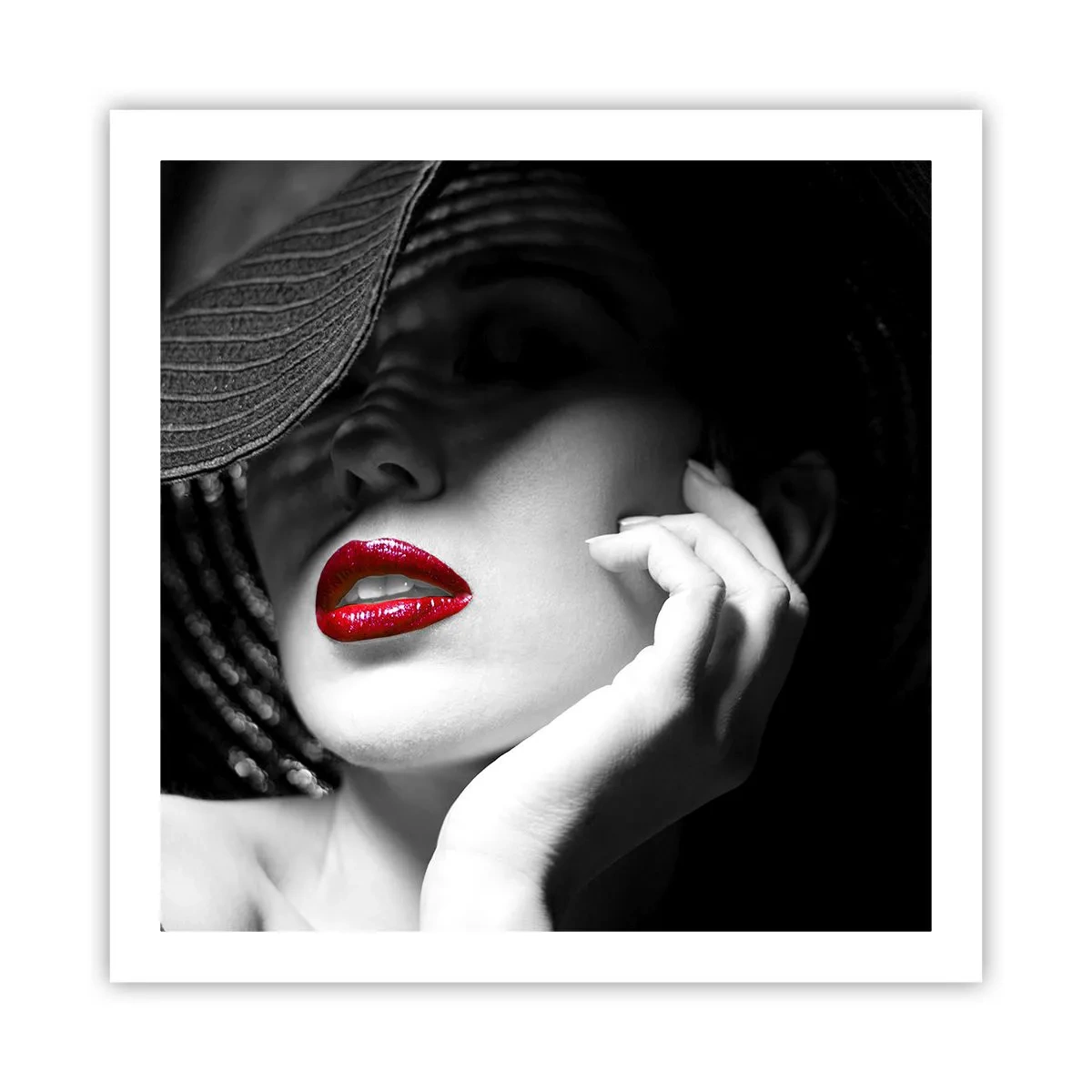 Poster - Studiu în stacojiu - 60x60 cm