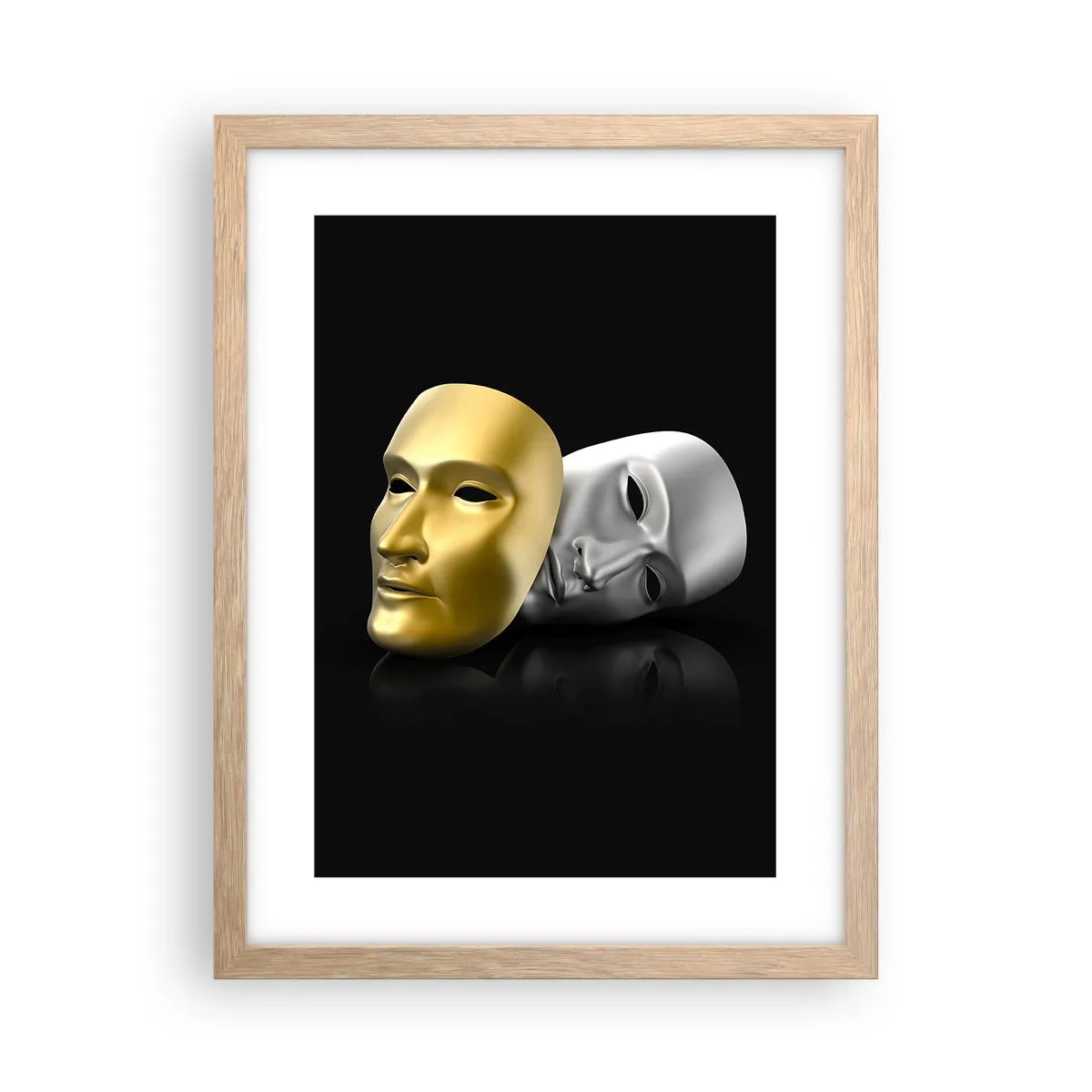 Poster în ramă de stejar deschis - Viața este teatru - 30x40 cm