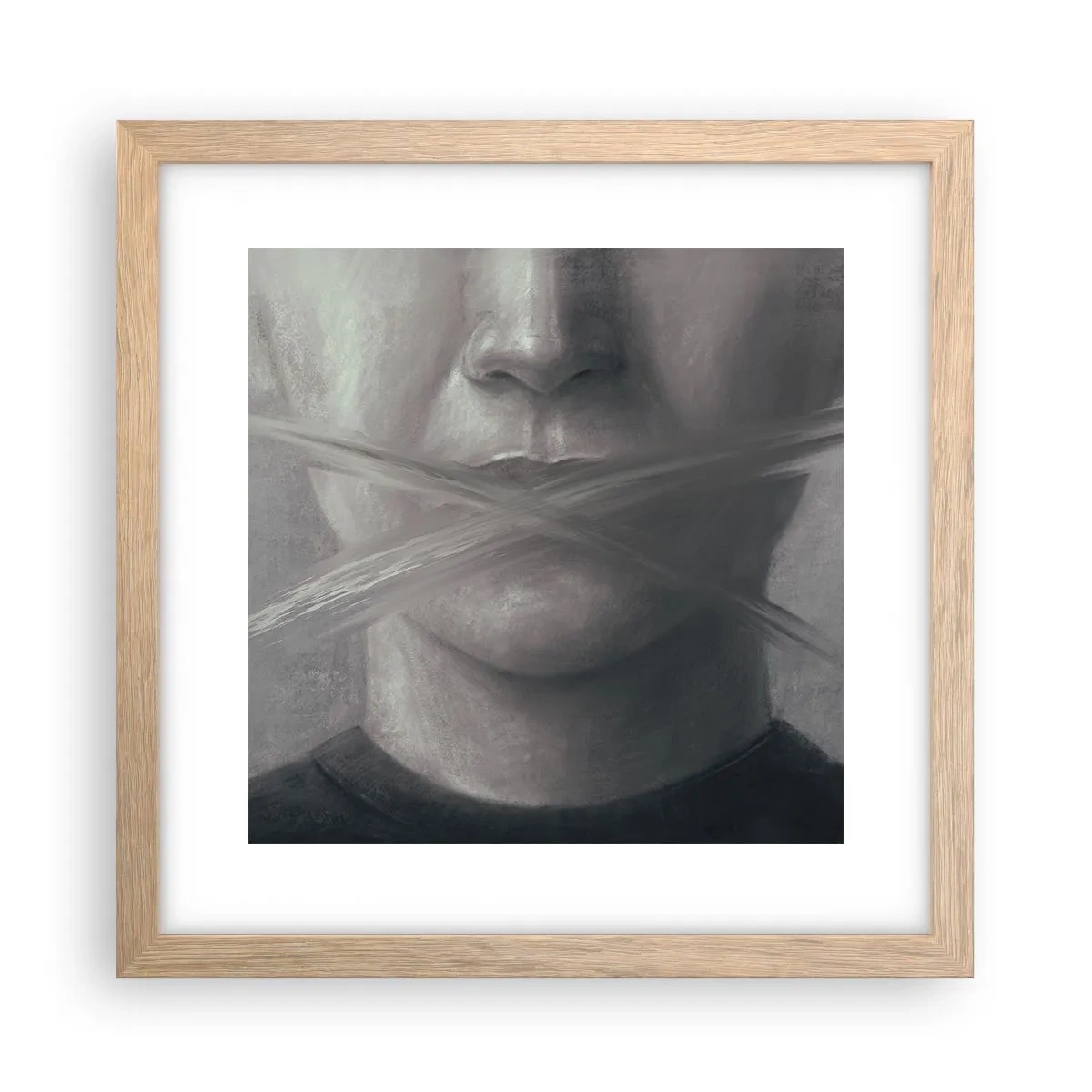 Poster în ramă de stejar deschis - Nici un cuvânt - 30x30 cm