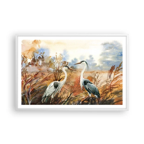 Poster în ramă albă - Încotro în toamnă? - 91x61 cm