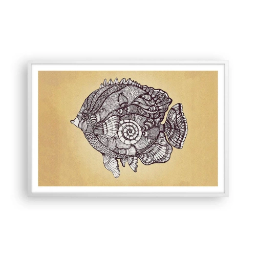 Poster în ramă albă - Dintr-un ocean de ornamente - 91x61 cm