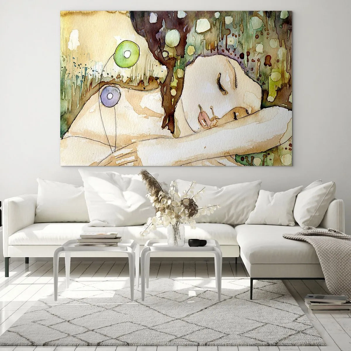 Tablou pe sticlă - Visul violet smarald - 100x70 cm