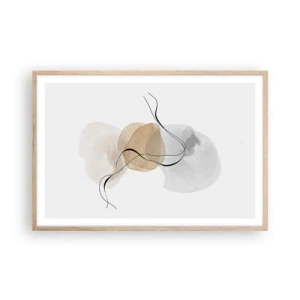 Poster în ramă de stejar deschis - Mărgele de aer - 91x61 cm