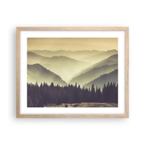 Poster în ramă de stejar deschis - Dincolo de munți... - 50x40 cm
