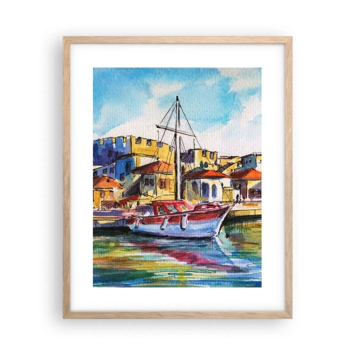 Poster în ramă de stejar deschis - Curcubeu după-amiază - 40x50 cm