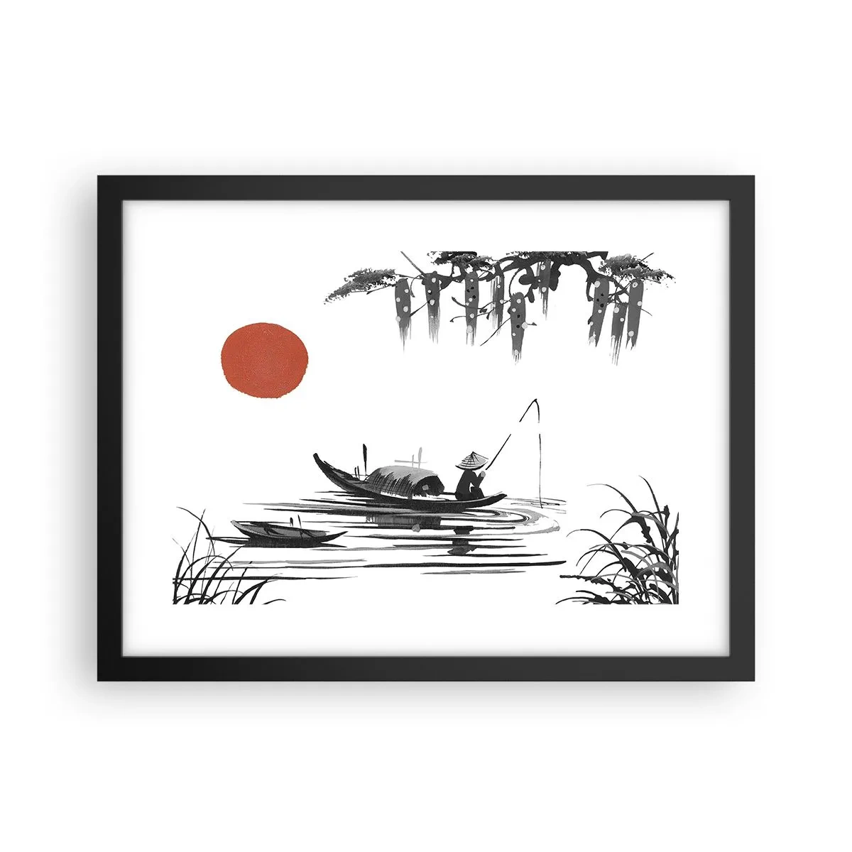 Poster în ramă neagră - O după-amiază asiatică - 40x30 cm