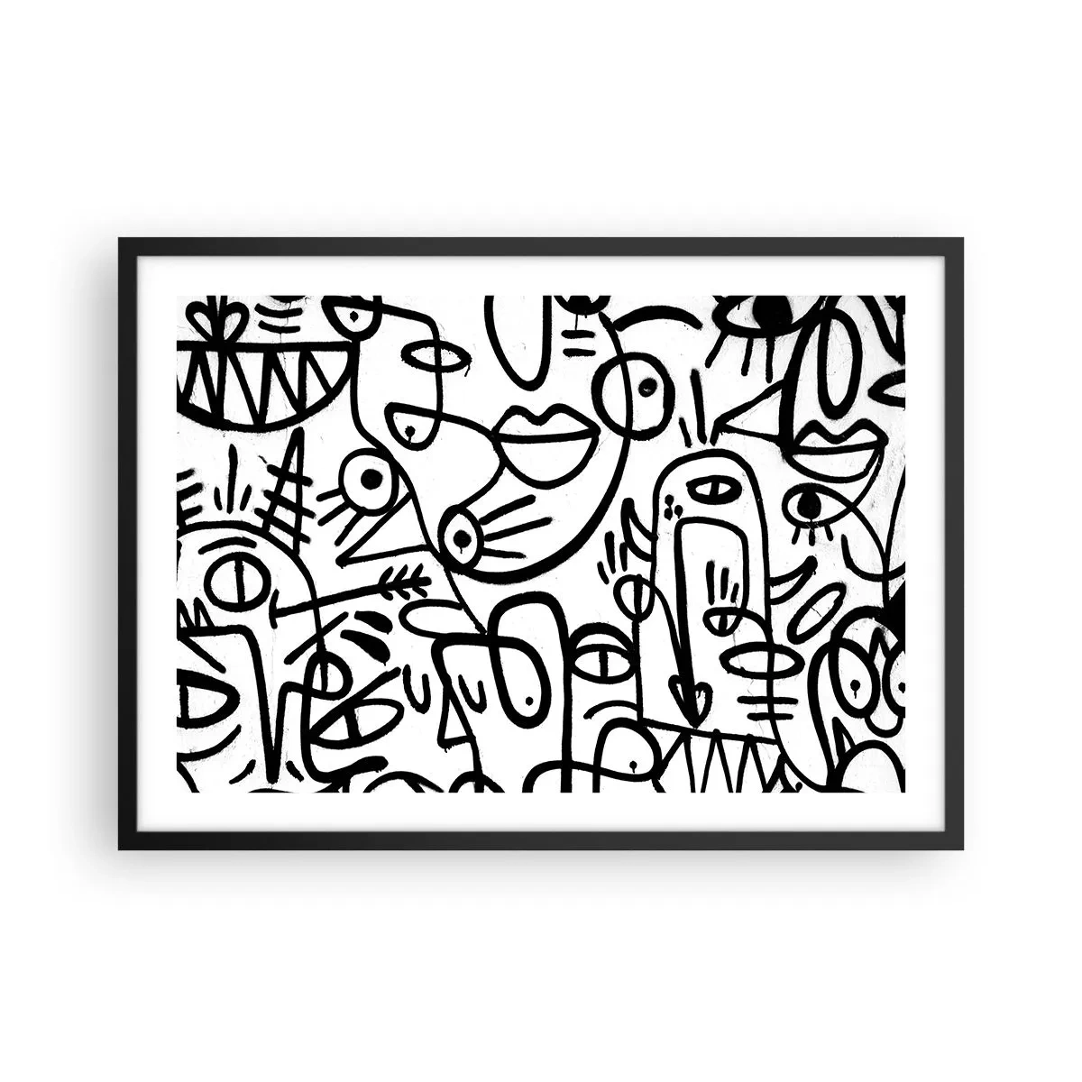 Poster în ramă neagră - Chipuri și miraje - 70x50 cm