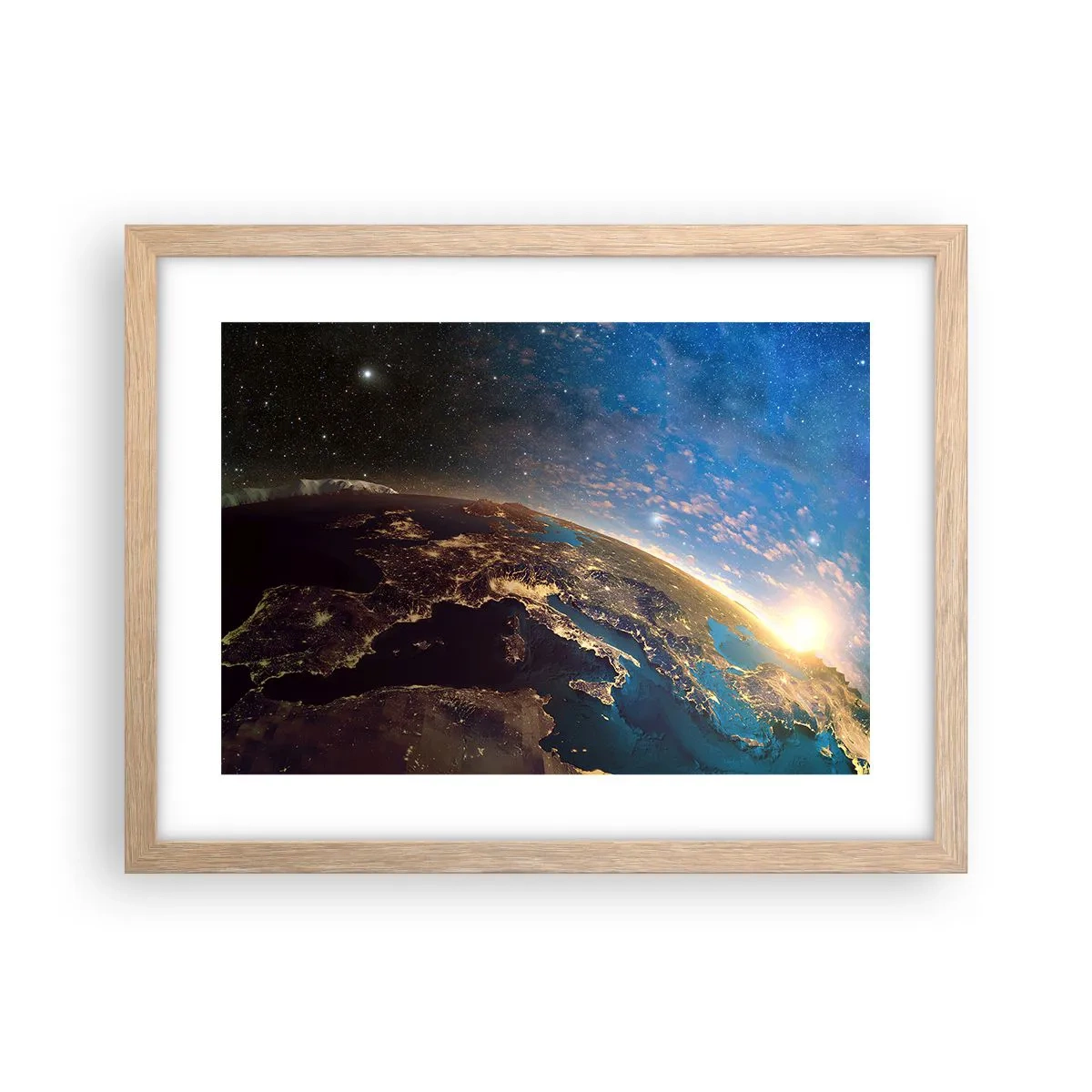 Poster în ramă de stejar deschis - Să ne privim de la distanță - 40x30 cm