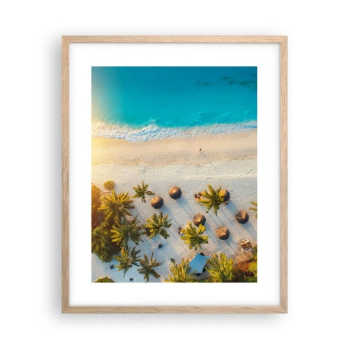 Poster în ramă de stejar deschis - Bun venit în paradis - 40x50 cm