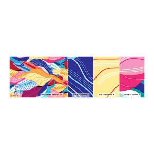 Mostră de Tapet Standard Eco - O dezordine colorată - Abstracția, Frunze colorate, Bucată - 100x30 cm