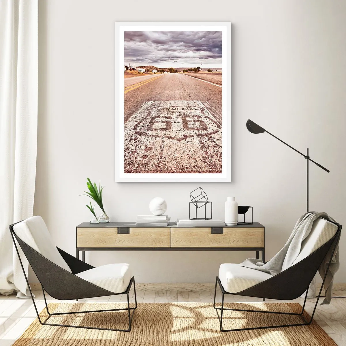 Poster în ramă albă - Mother Road - o legendă americană - 50x70 cm