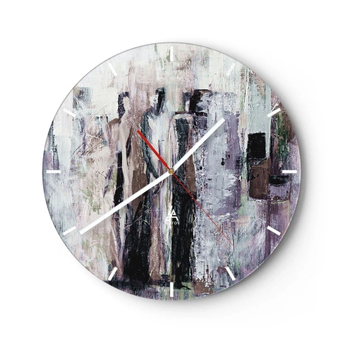Ceas de perete - Ceas pe sticlă - Cei trei misterioși - 40x40 cm