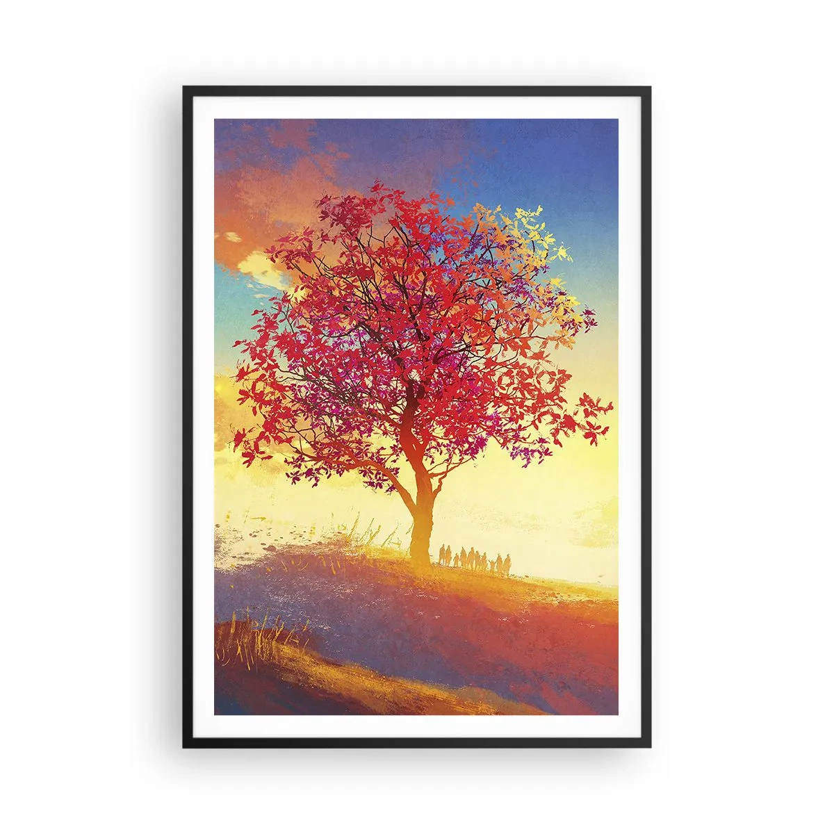 Poster în ramă neagră - Pelerin la destinație - 70x100 cm