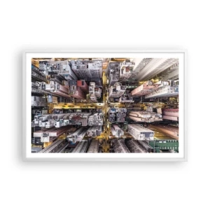 Poster în ramă albă - Salutări din Hongkong - 91x61 cm