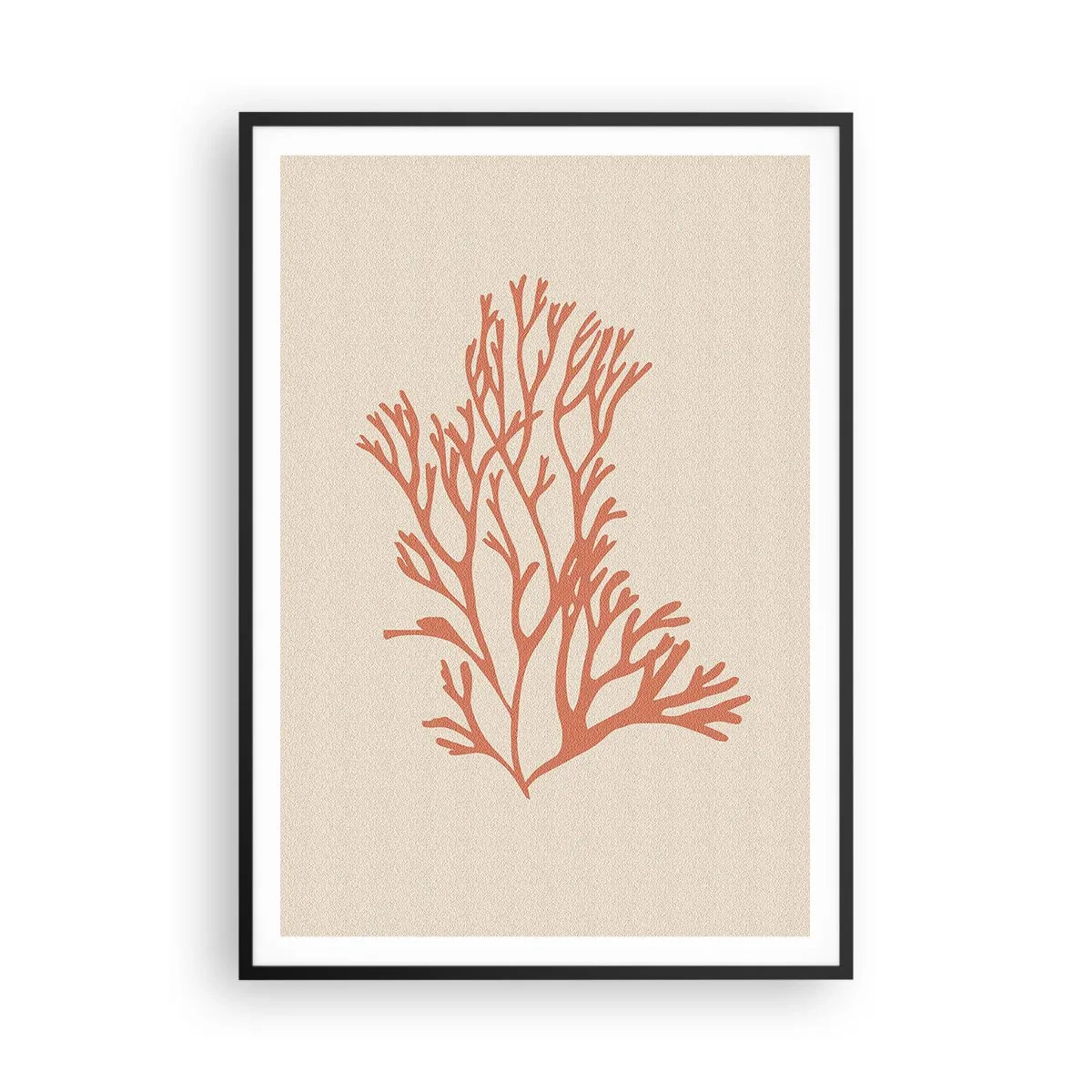 Poster în ramă neagră - Coral filigranat - 70x100 cm