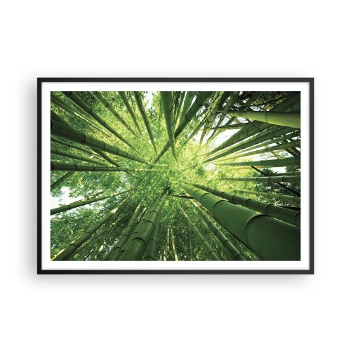 Poster în ramă neagră - Într-o pădure de bambus - 100x70 cm