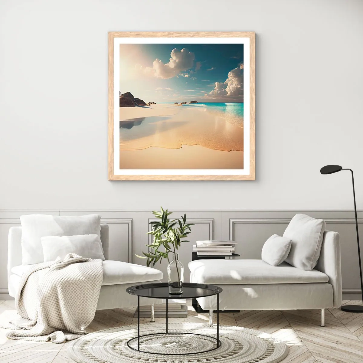 Poster în ramă de stejar deschis - O zi de vis - 30x30 cm