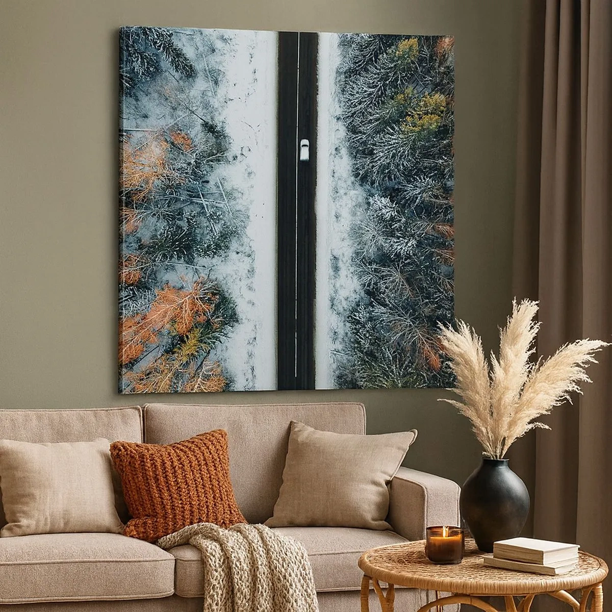 Tablou pe pânză - Prin pădurea de iarnă - 30x30 cm
