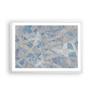 Poster în ramă albă - Într-un labirint de gri-albastru - 70x50 cm