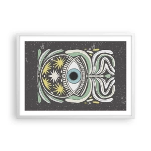 Poster în ramă albă - Ritualuri tribale - 70x50 cm