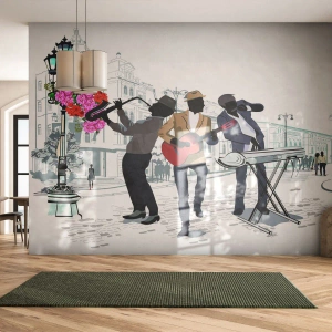 Tapet Premium Sand - Muzică străzii - Muzică, Chitară, Grup - 200x140 cm