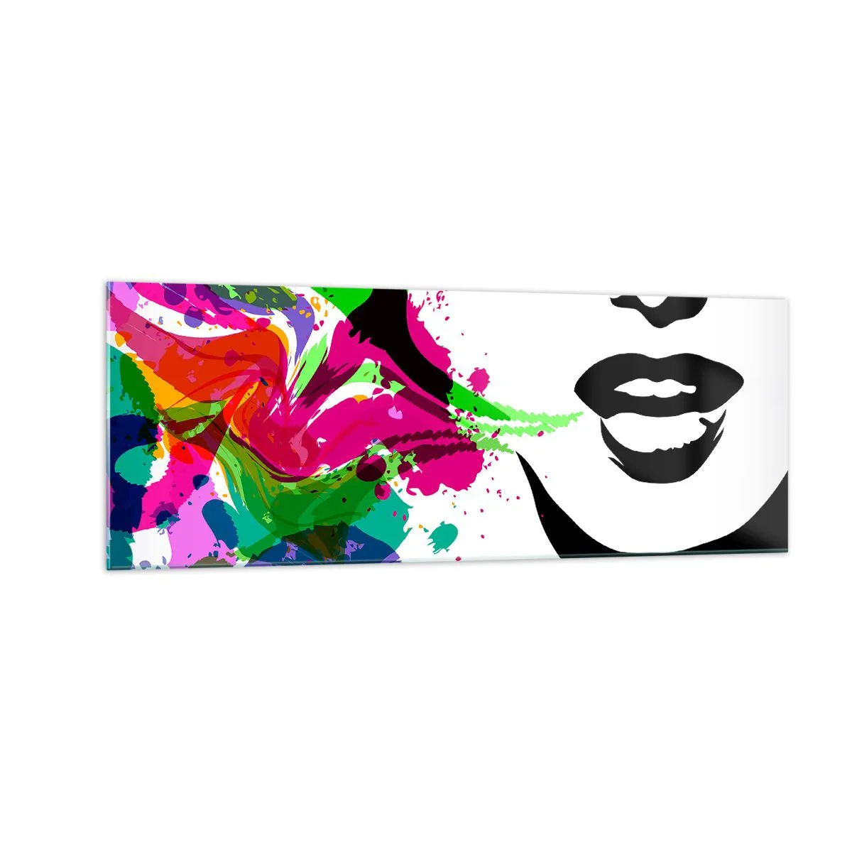 Tablou pe sticlă - O poveste în culorile curcubeului - 140x50 cm