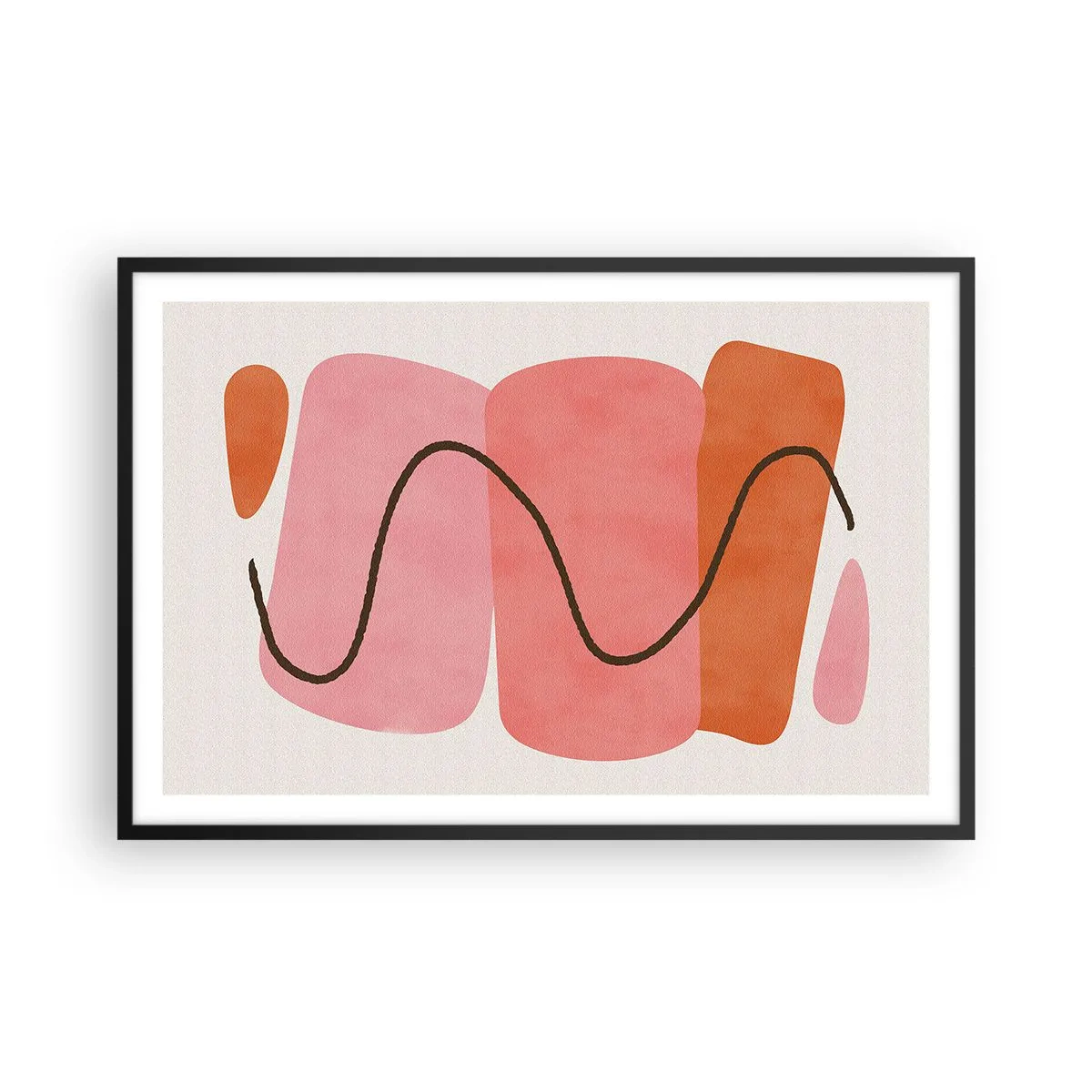 Poster în ramă neagră - Mișcarea blândă a formelor - 91x61 cm