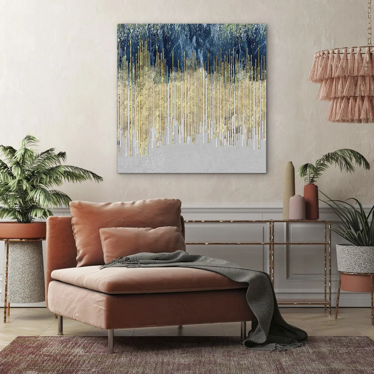 Tablou pe pânză - Granița aurită - 60x60 cm