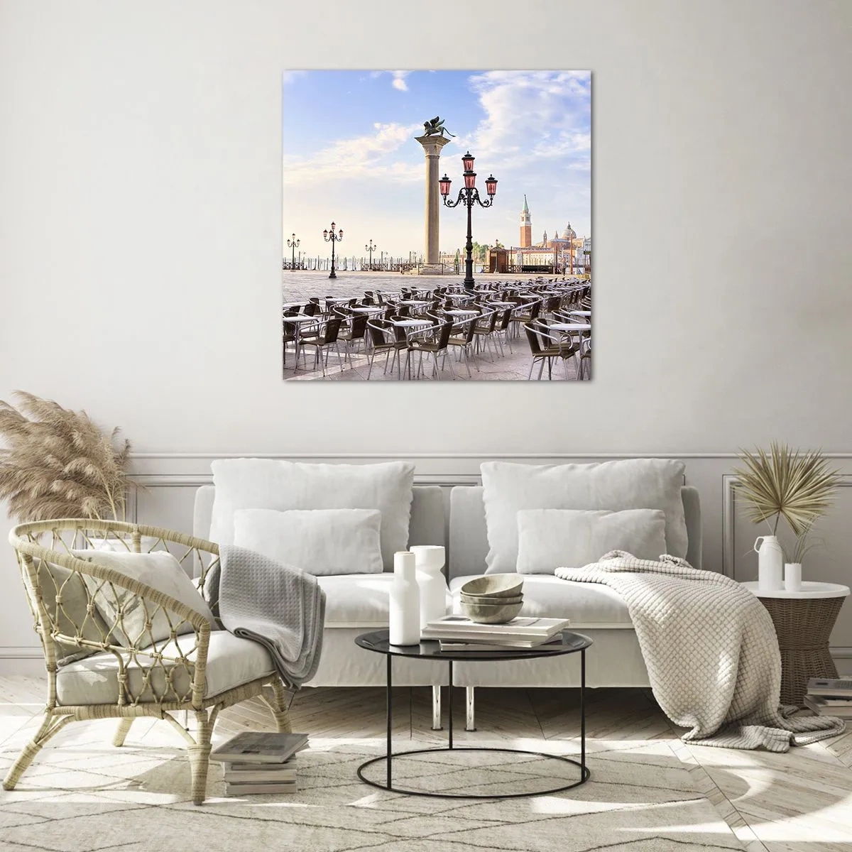 Tablou pe sticlă - Poftiți, totul e gata - 40x40 cm