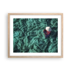 Poster în ramă de stejar deschis - Într-o mare de rețea - 50x40 cm