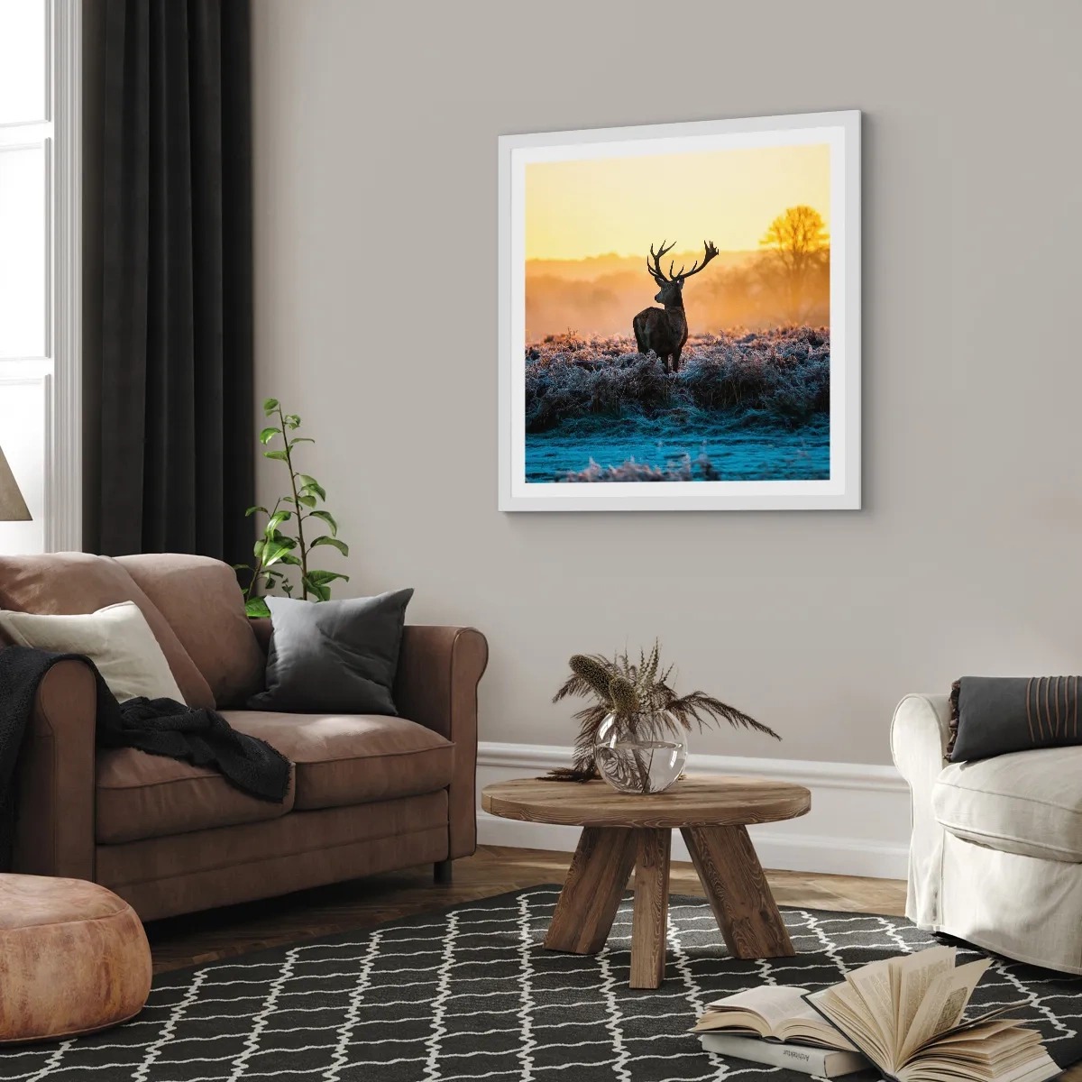 Poster în ramă albă - Încoronat pe domeniul său - 50x50 cm