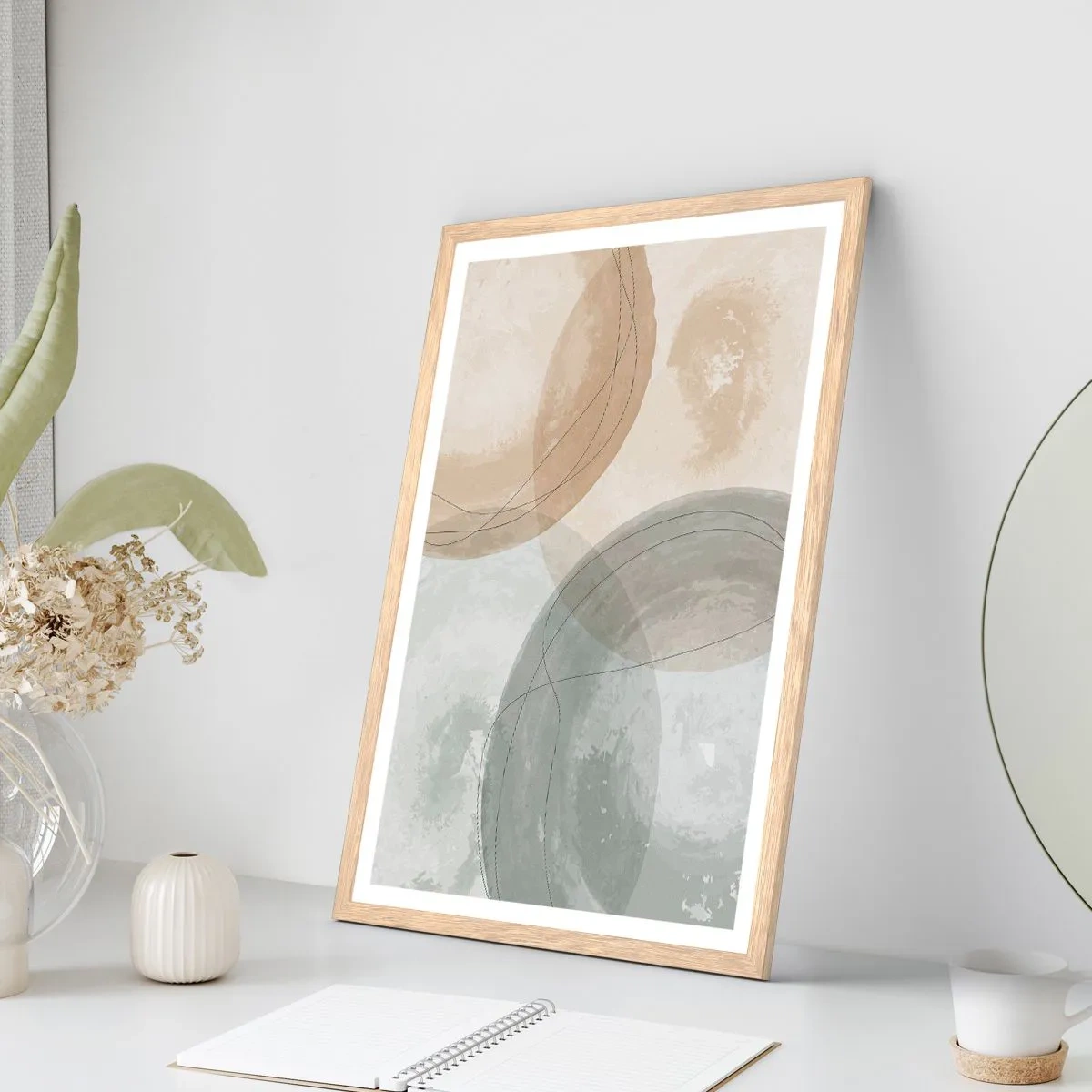 Poster în ramă de stejar deschis - Întrepătrunderea lumilor - 30x40 cm