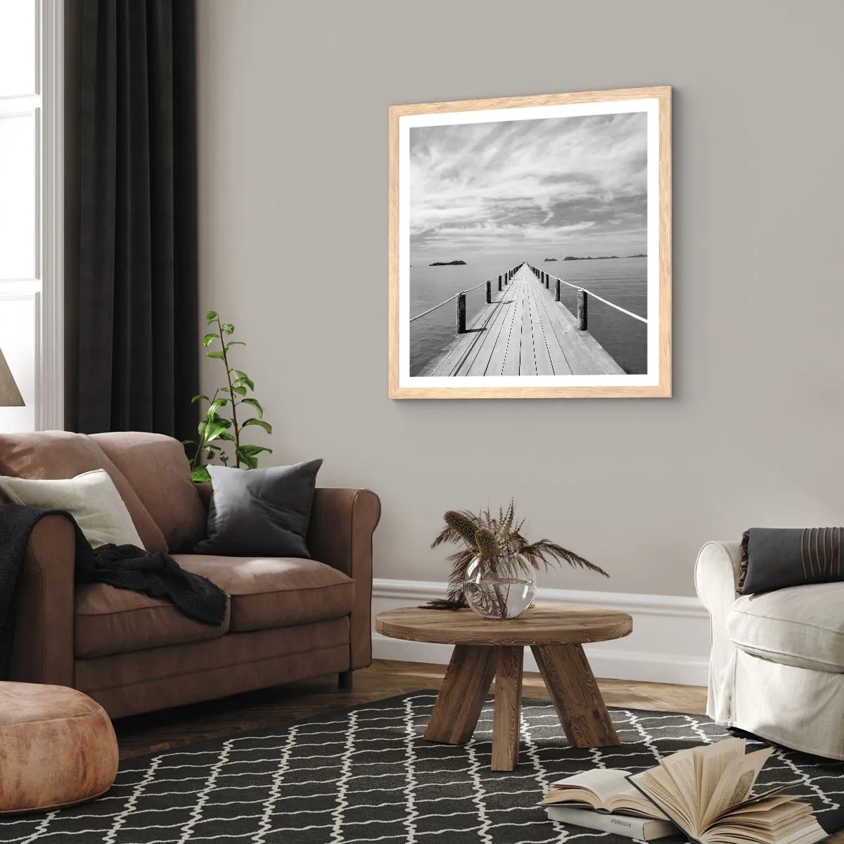 Poster în ramă de stejar deschis - Ce zici de o călătorie... - 60x60 cm