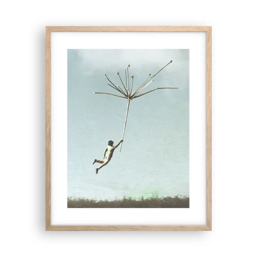 Poster în ramă de stejar deschis - Zmeuri, suflante, vânt - 40x50 cm