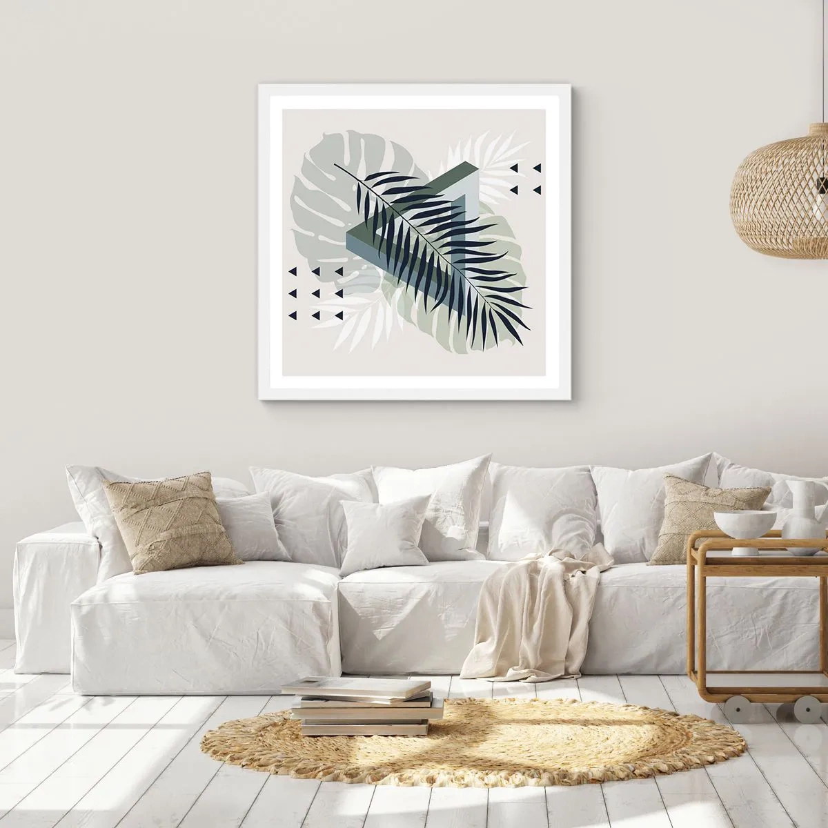 Poster în ramă albă - Natura și geometria - două ordine? - 50x50 cm