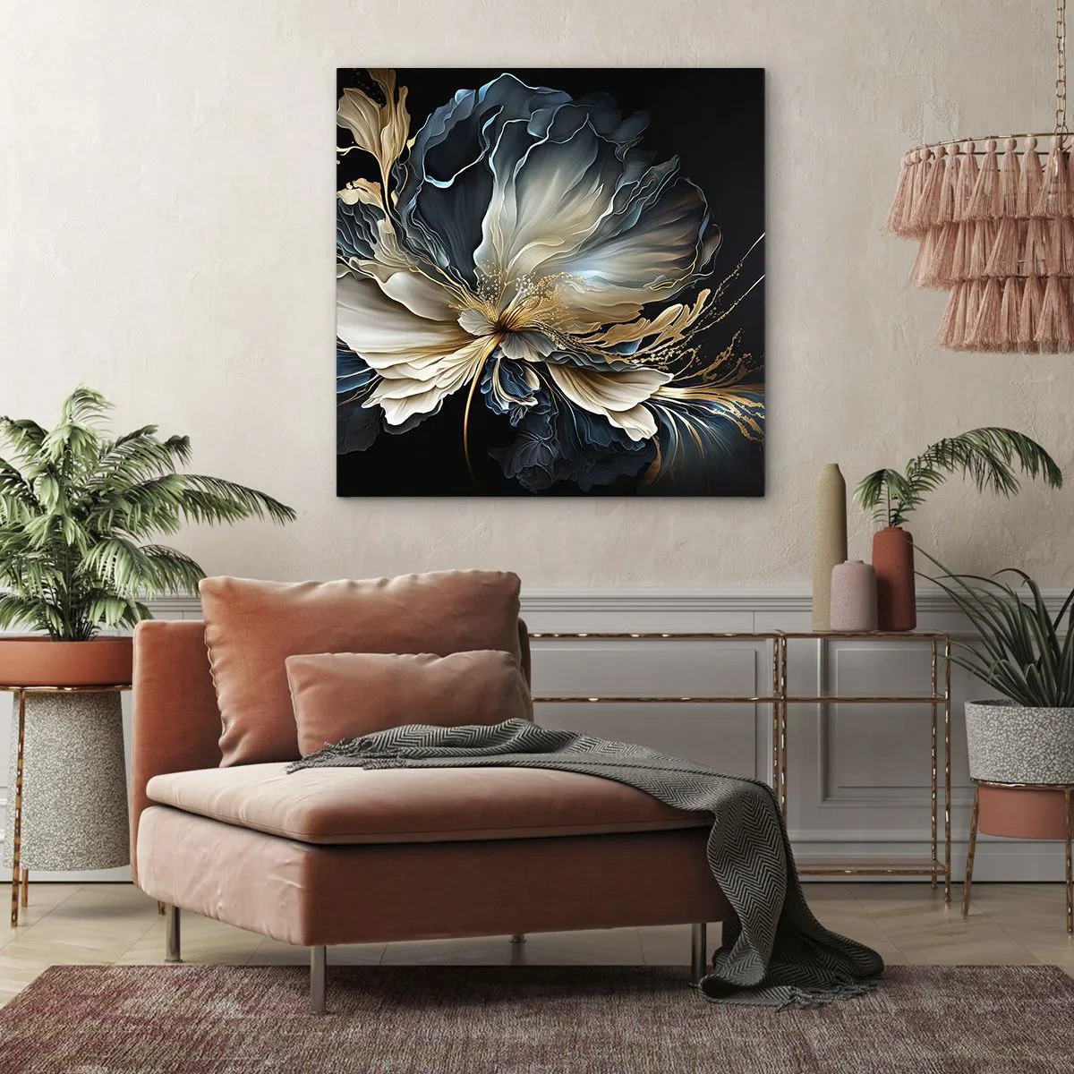 Tablou pe pânză - Povestea unei flori de iubire - 30x30 cm