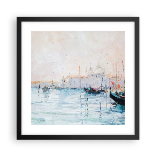 Poster în ramă neagră - În spatele apei, în spatele ceții - 40x40 cm