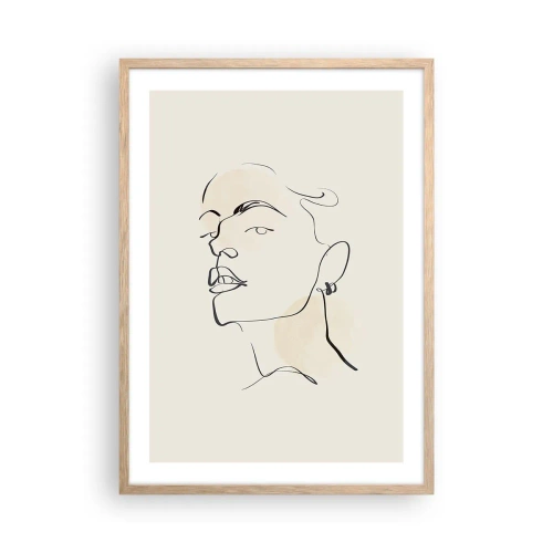 Poster în ramă de stejar deschis - O privire mândră - 50x70 cm