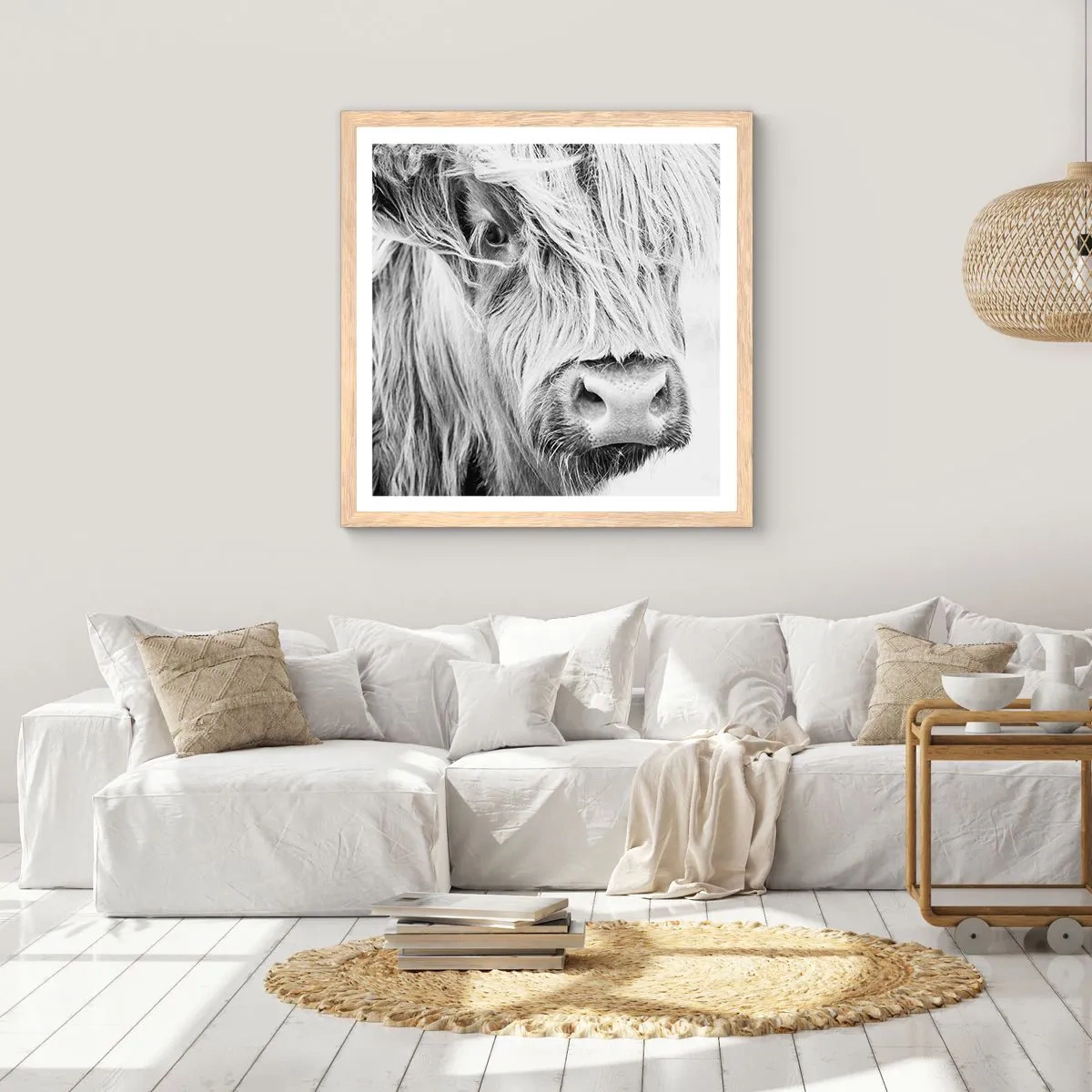 Poster în ramă de stejar deschis - Sălbăticie scoțiană - 40x40 cm