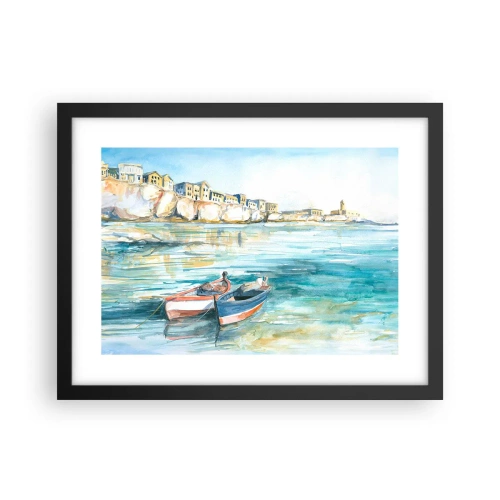 Poster în ramă neagră - Peisaj în azur - 40x30 cm