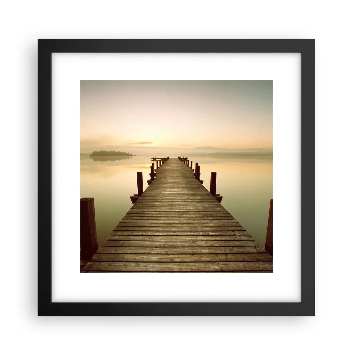 Poster în ramă neagră - Înainte de răsărit, zori, lumină - 30x30 cm