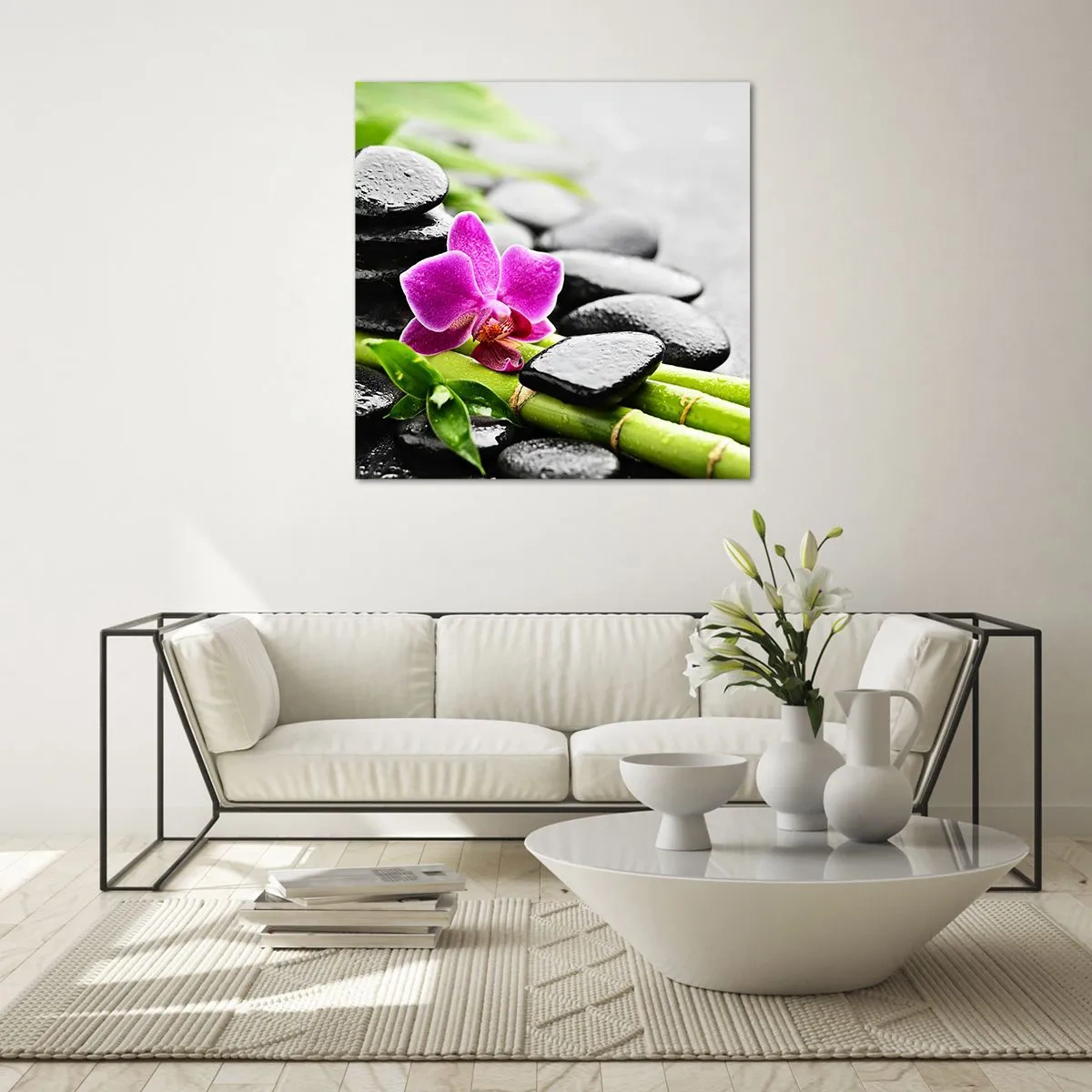 Tablou pe sticlă - Într-un echilibru pașnic - 40x40 cm