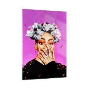 Tablou pe sticlă - Un pic nebună - 50x70 cm