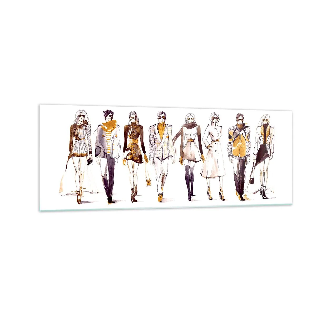 Tablou pe sticlă - Chic discret, eleganță casuală - 140x50 cm