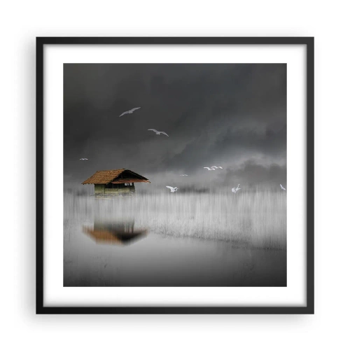 Poster în ramă neagră - Adăpost de ploaie - 50x50 cm