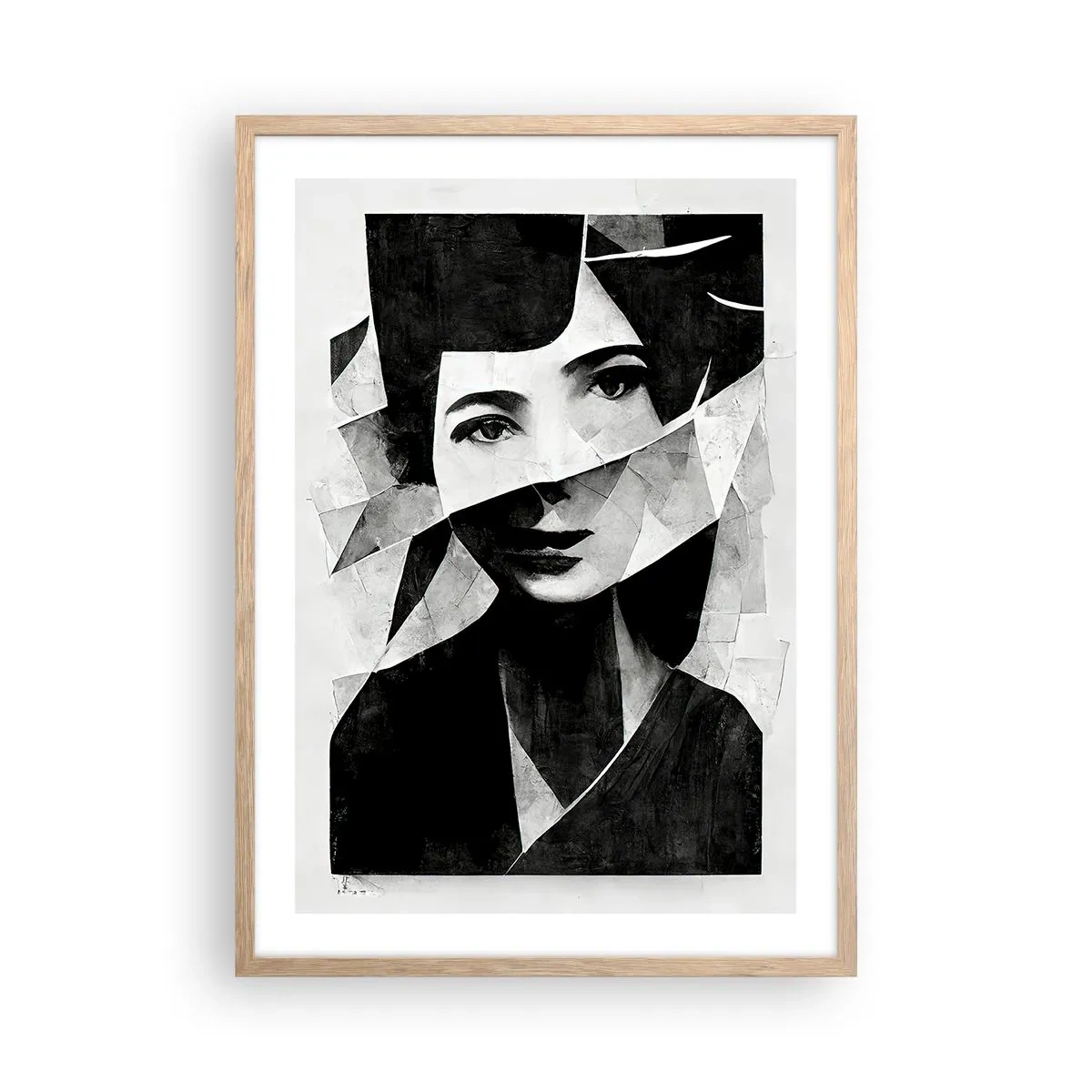 Poster în ramă de stejar deschis - Cine ești? - 50x70 cm