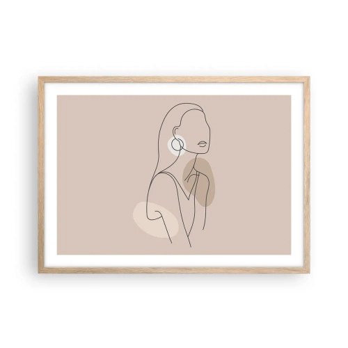 Poster în ramă de stejar deschis - Icoana fecioarei - 70x50 cm